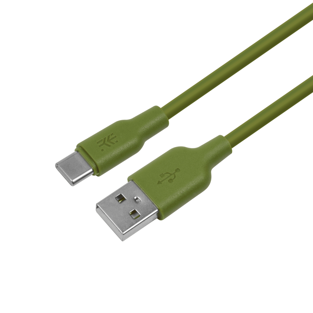 Military green silicone cable USB Type A - Type C