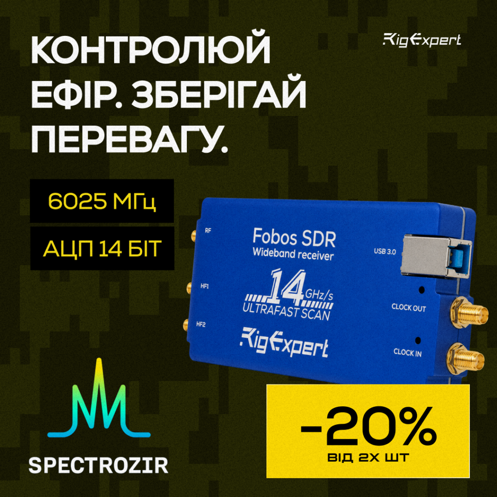 Spectrozir SA + Fobos SDR — програмно-апаратний комплекс для широкосмугового радіомоніторингу